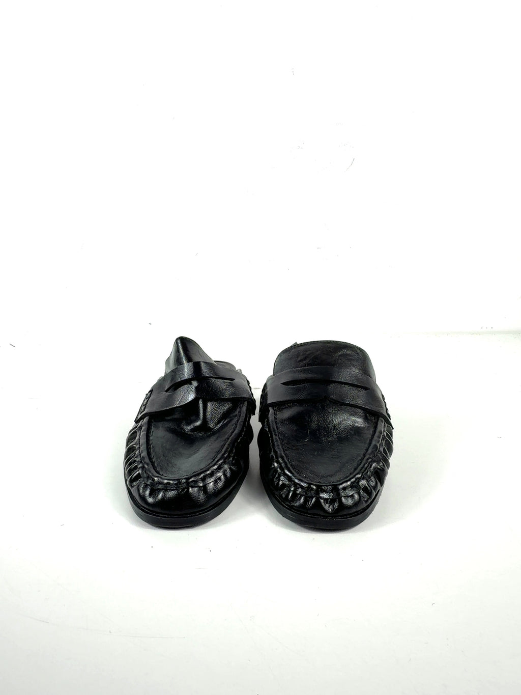 ASOS Black DESIGN Black Ruched Loafer Mules, size UK 5 EU 38 👠 — detail