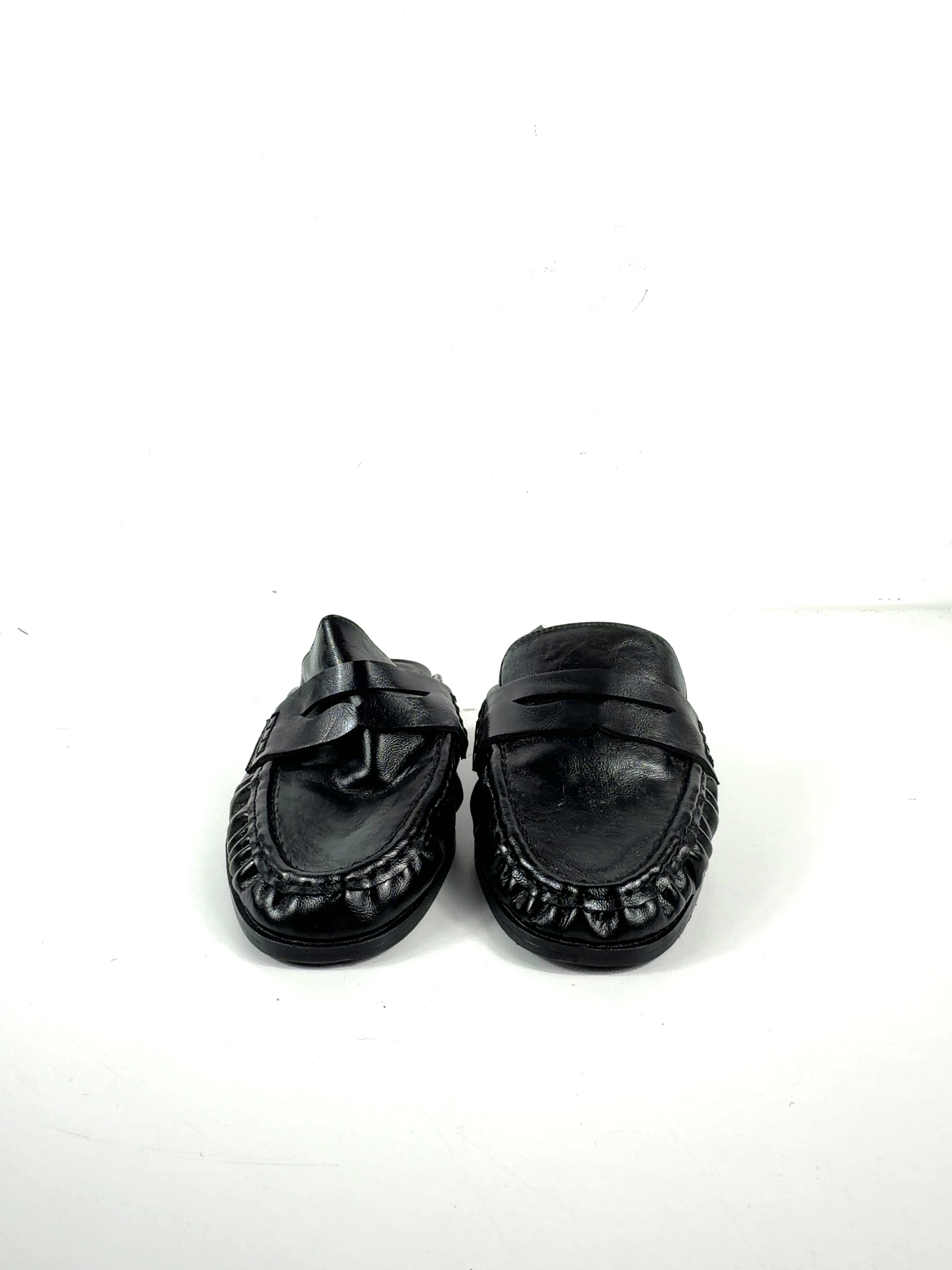 ASOS Black DESIGN Black Ruched Loafer Mules, size UK 5 EU 38 👠 — detail