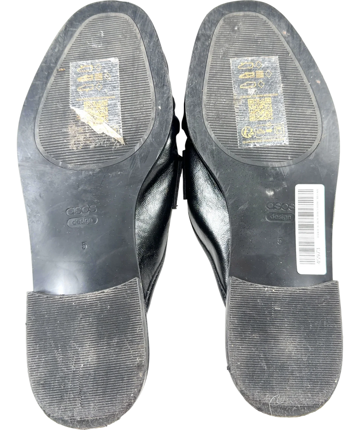 ASOS Design Black Ruched Loafer Mules UK 5 EU 38 — Sole