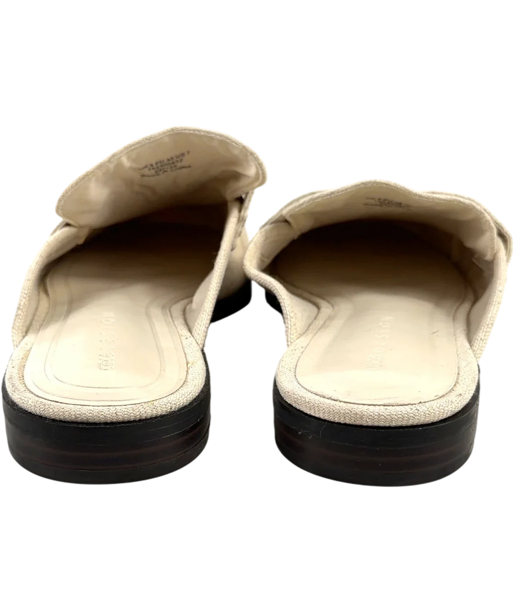 ASOS Beige Mouse ruched detail loafer mules, size UK 5 EU 38 👠 — back