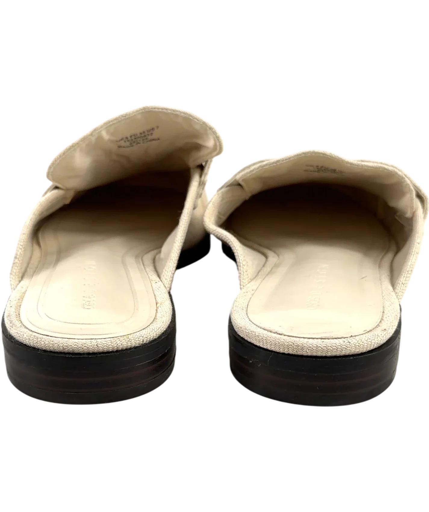 ASOS Beige Mouse ruched detail loafer mules, size UK 5 EU 38 👠 — back