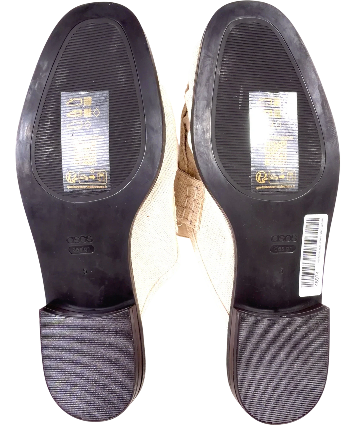 ASOS Ruched Detail Loafer Mules Beige UK 5 — Sole