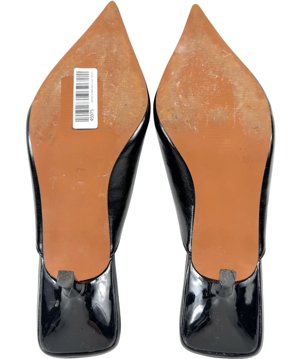 ASOS Surprise Pointed Kitten Heeled Mules Black UK 5 — Sole