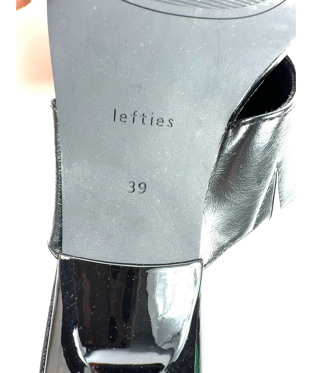 Lefties Black Square Toe Toe-post Heeled Mule Sandals UK 6 EU 39 — Materials