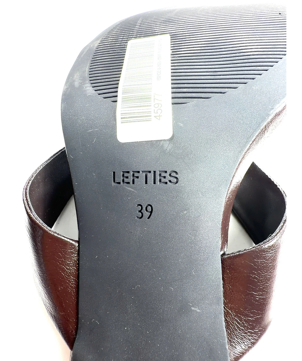 Lefties Brown Thong Kitten Heel Sandal UK 6 — Materials