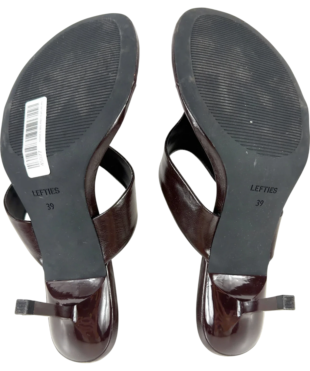 Lefties Brown Thong Kitten Heel Sandal UK 6 — Sole