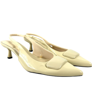 Lefties Beige Pointed Slingback UK 6