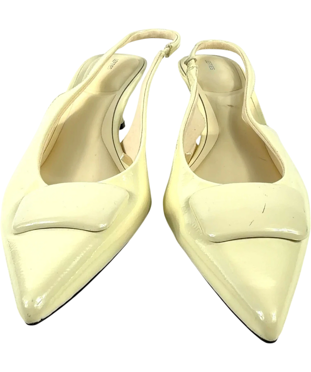 Lefties Beige Pointed Slingback UK 6 — Front (both, face on)