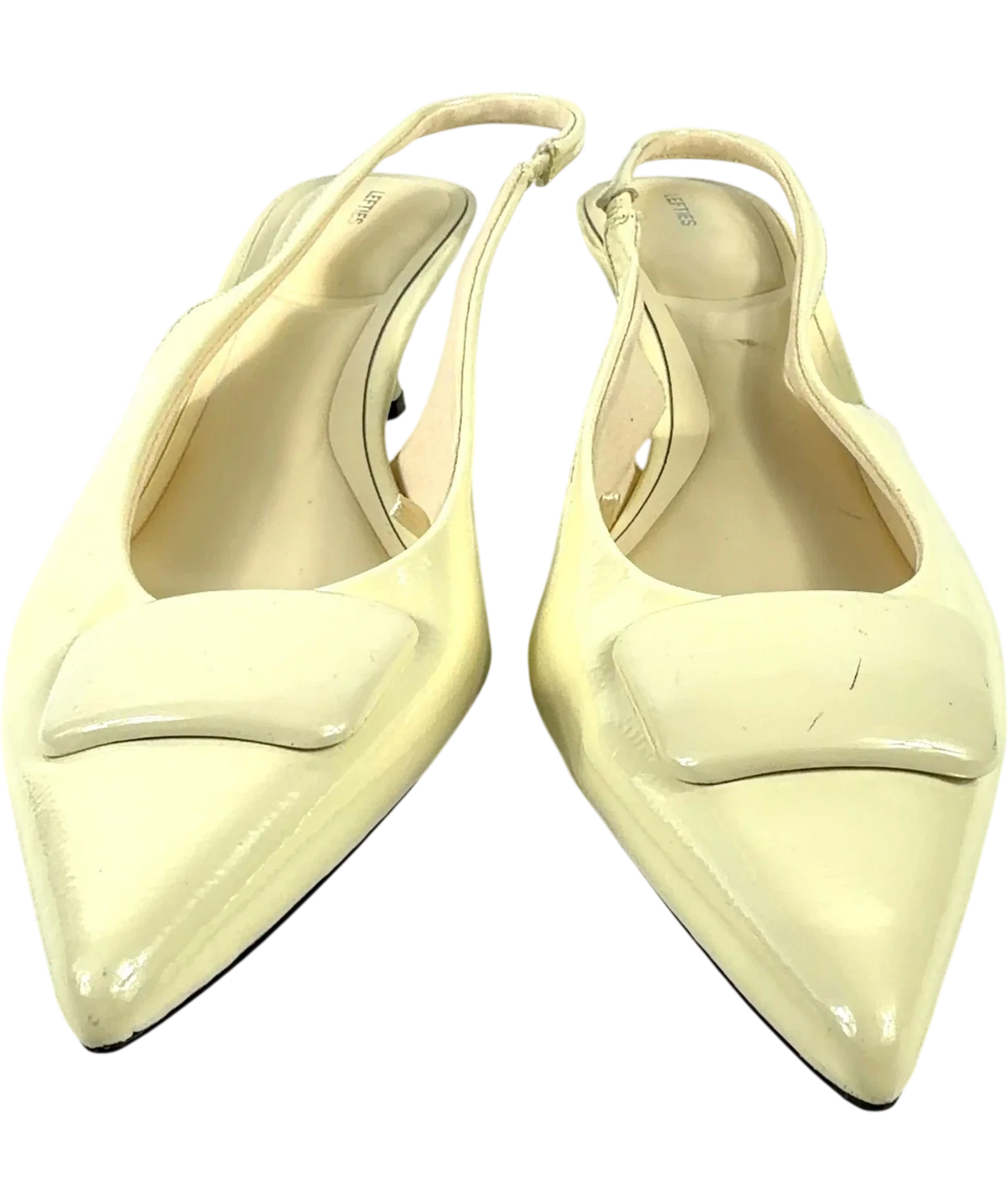Lefties Beige Pointed Slingback UK 6 — Front (both, face on)