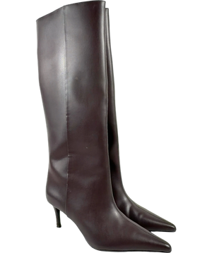 H&M Dark Brown Pointed Knee-High Boots UK 5