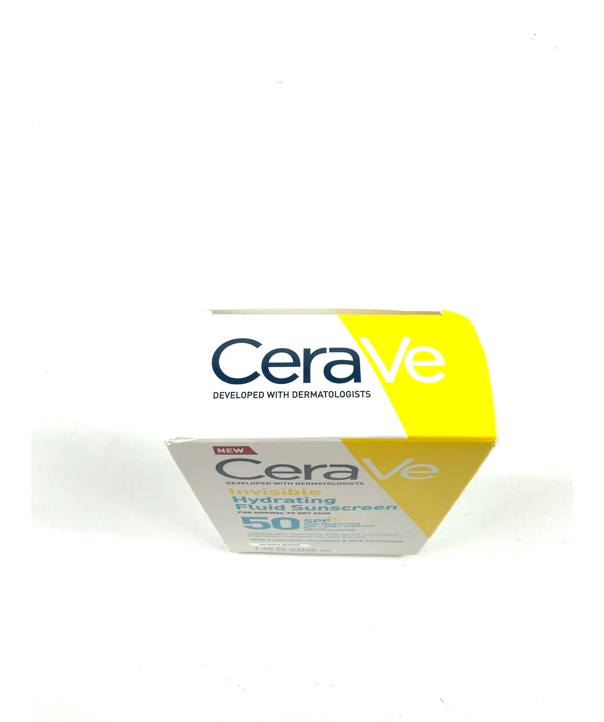 Cerave Invisible Hydrating Fluid Sunscreen SPF 50, size 50ml — label