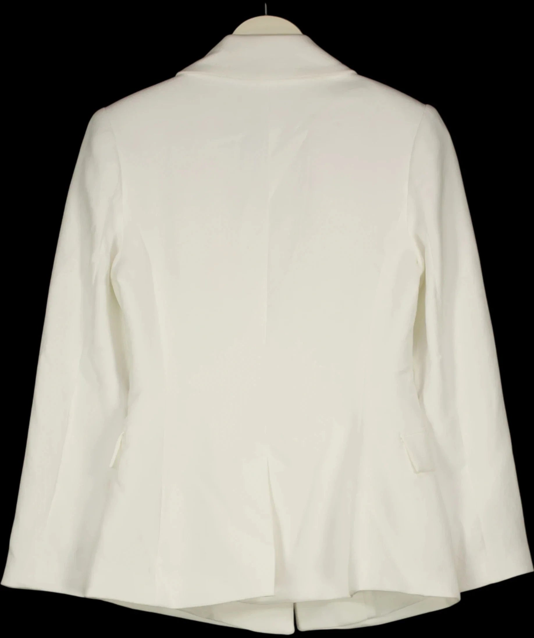 Lefties White White Tailored Flap Pocket Basic Blazer, size UK S — label