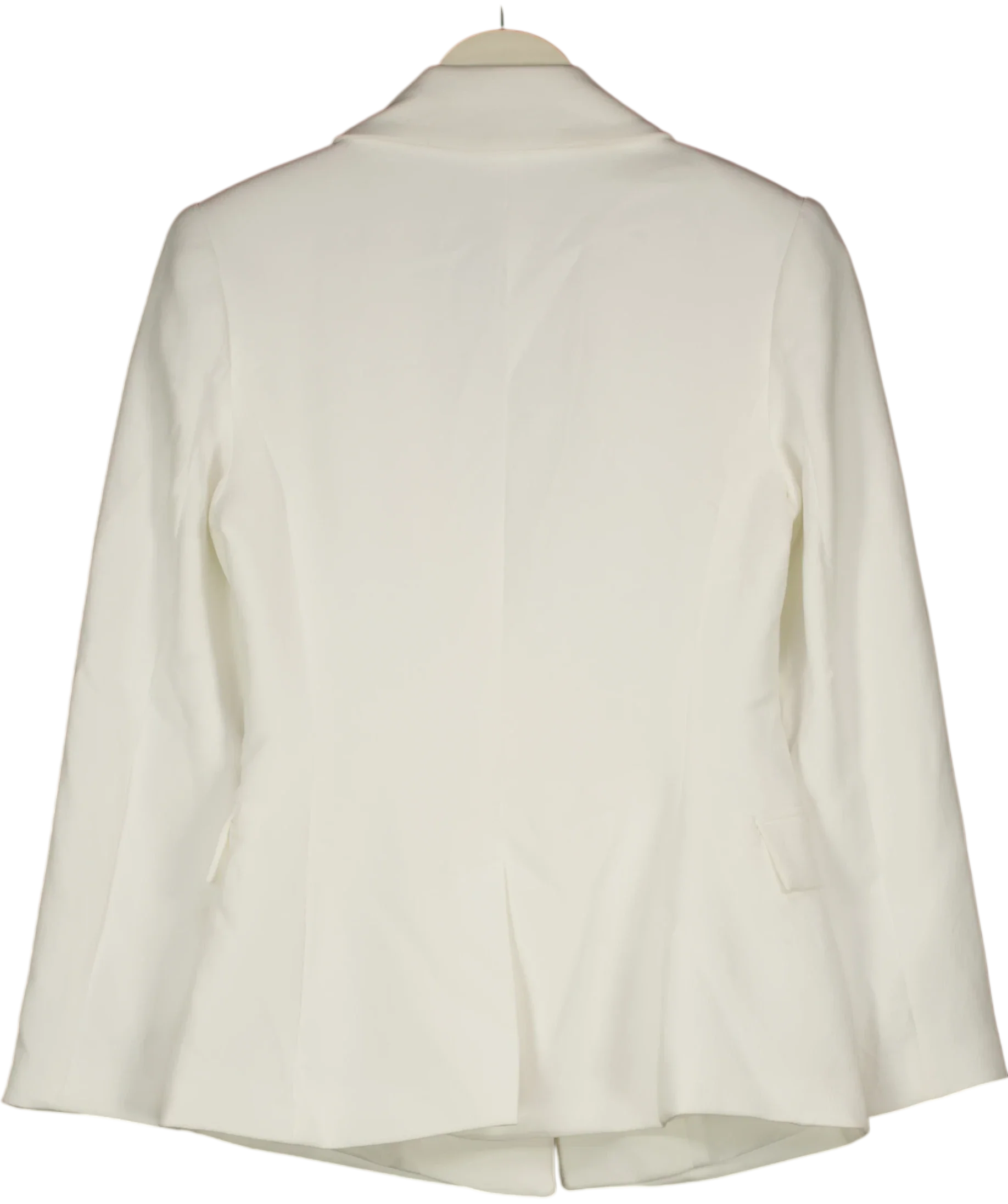 Lefties White White Tailored Flap Pocket Basic Blazer, size UK S — back