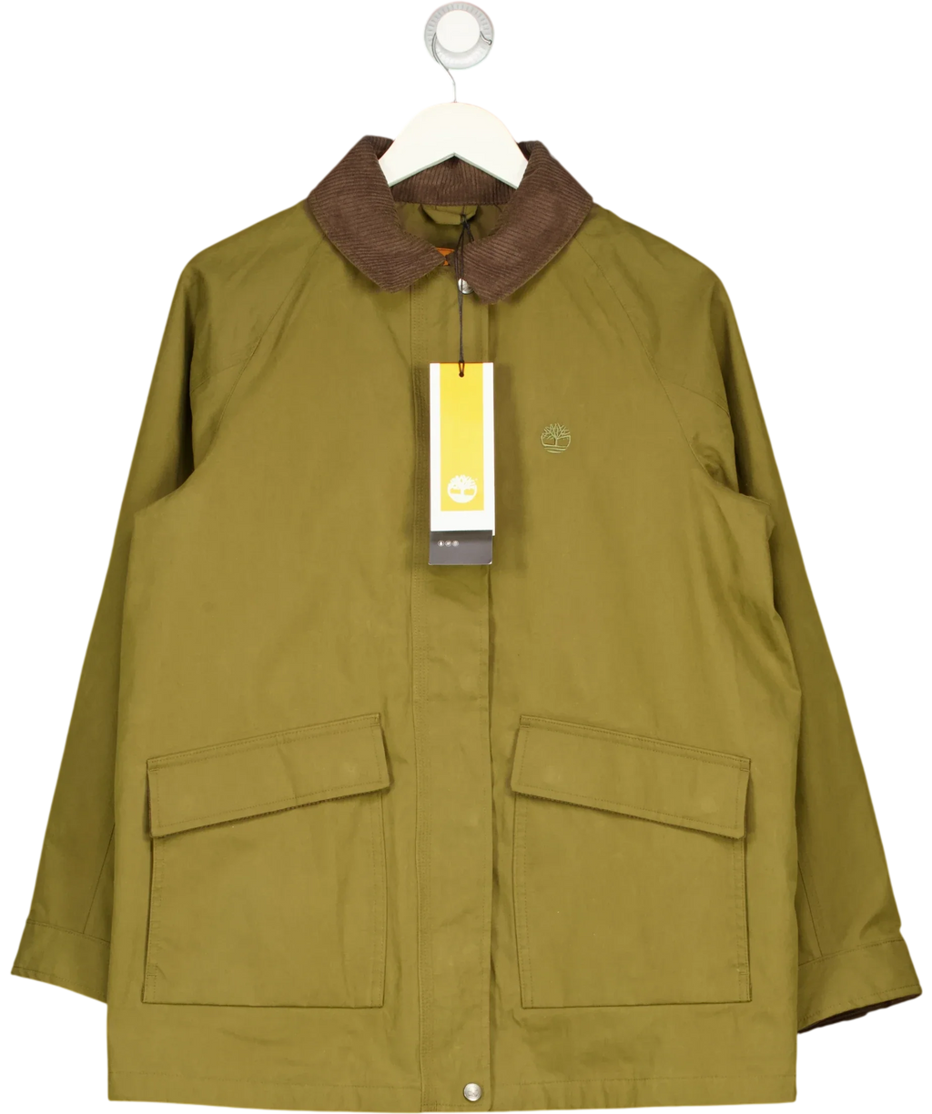 Timberland Green Wenham Waterproof Barn Coat Dark Olive Green, size UK M — front