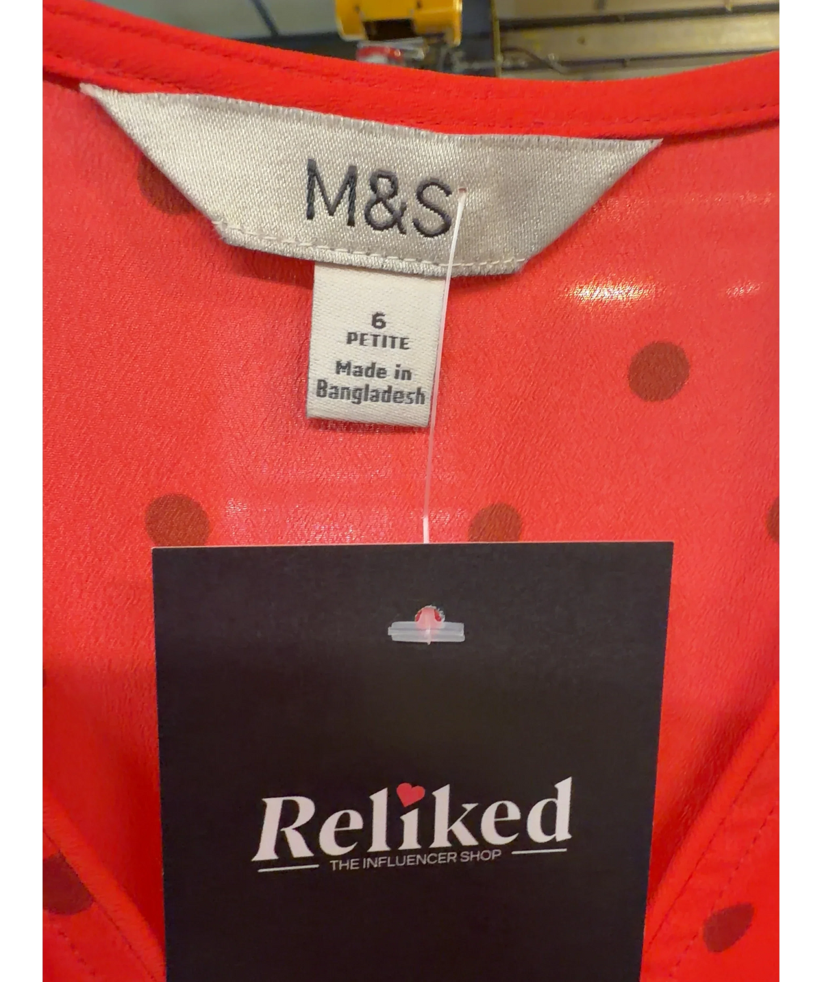 M&S Red Colour, size UK 6 — detail