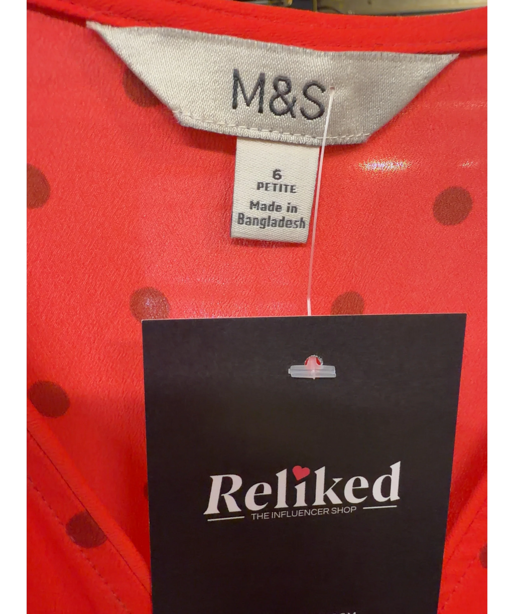 M&S Red Colour, size UK 6 — care label