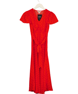 M&S Red Polka Dot Midi Dress UK 6