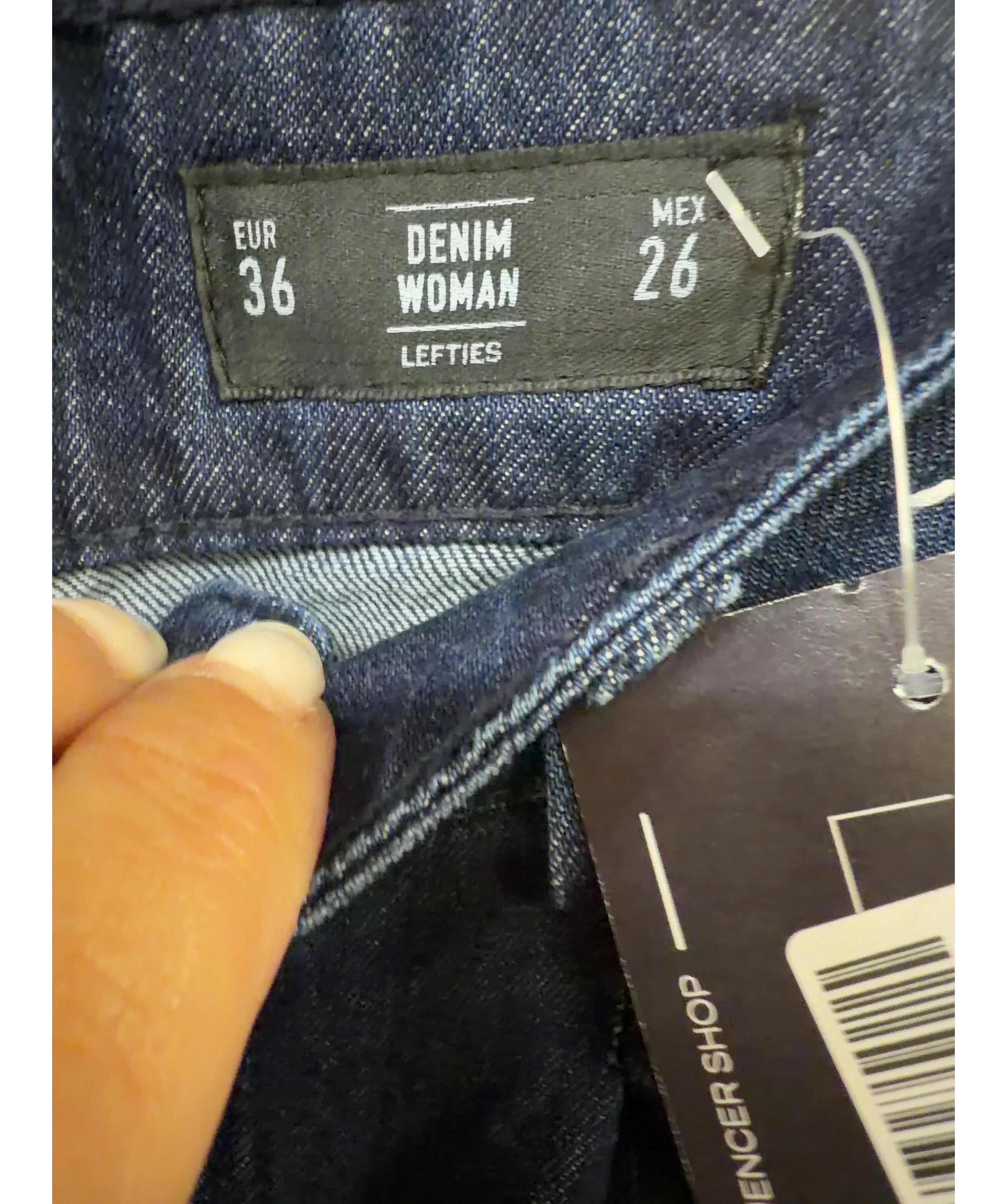 Lefties Blue Colour, size UK S — fabric detail