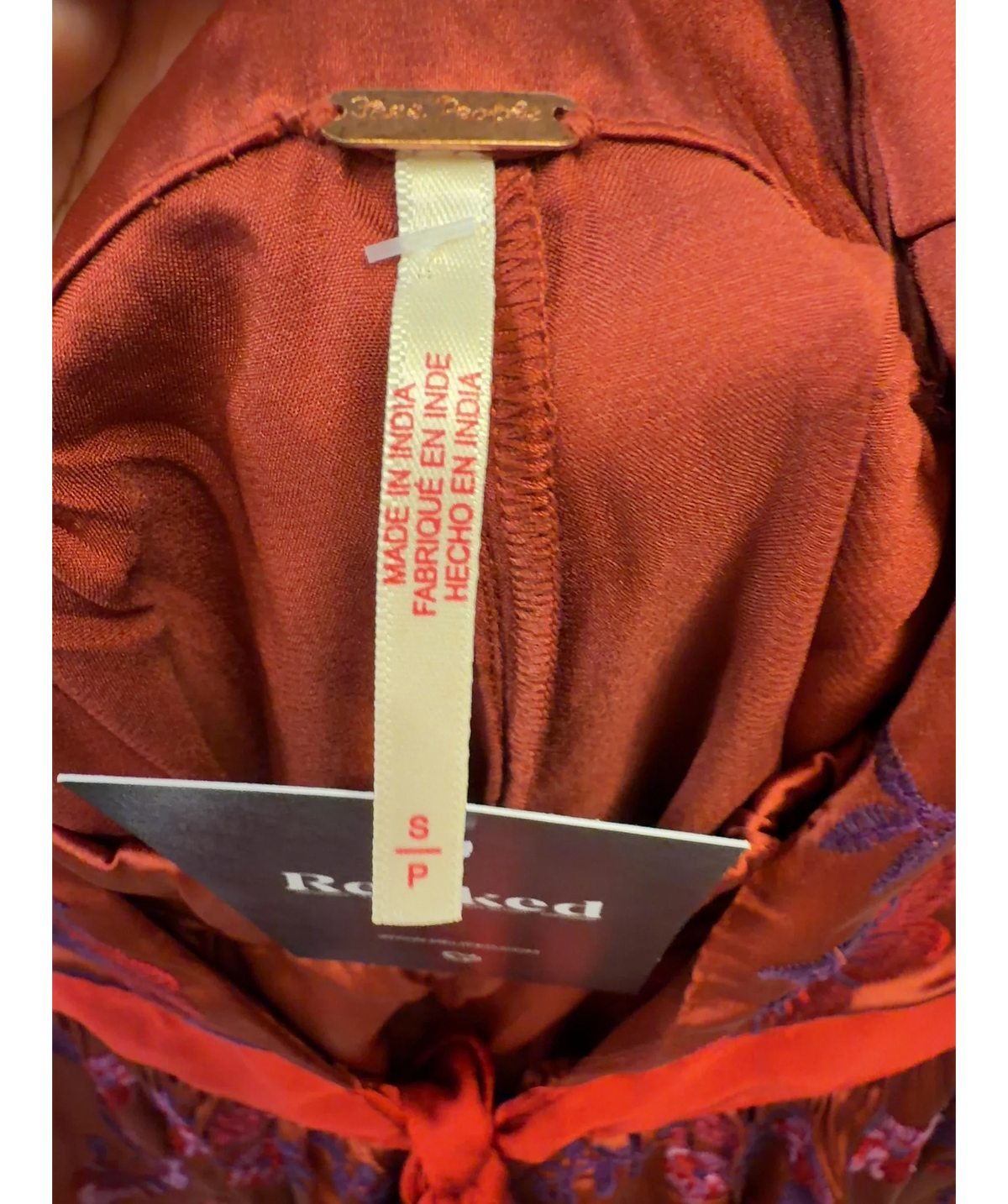 Free People Red Colour, size UK S — care label