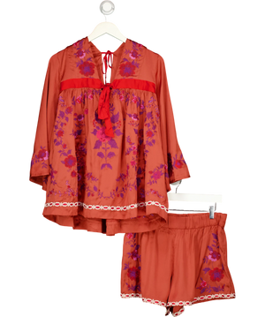Free People Bali Love Me Anyway Chili Oil Combo Short Set  UK S