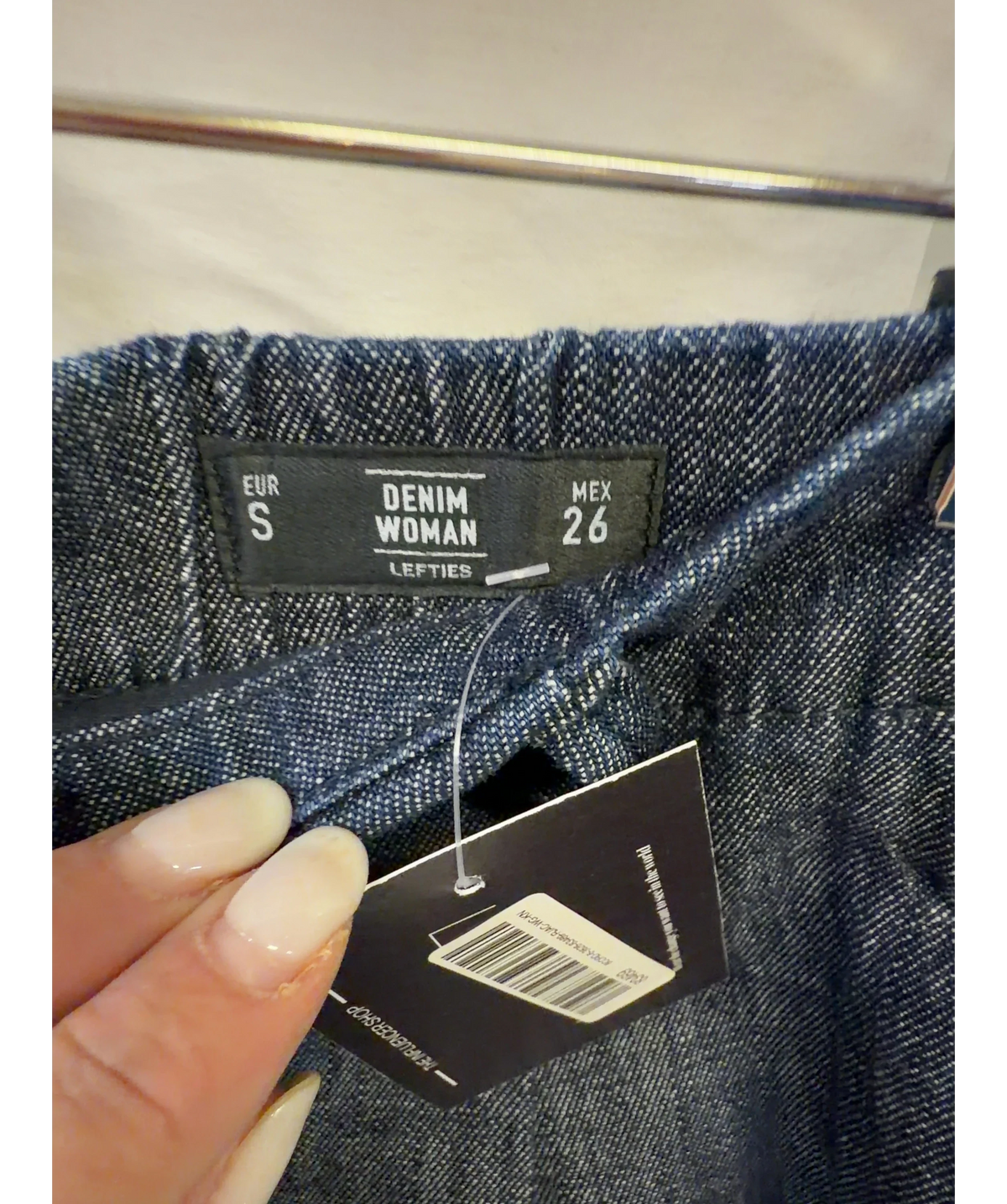 Lefties Blue Colour, size UK S — fabric detail