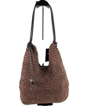 Brown Crochet Hobo Shoulder Bag