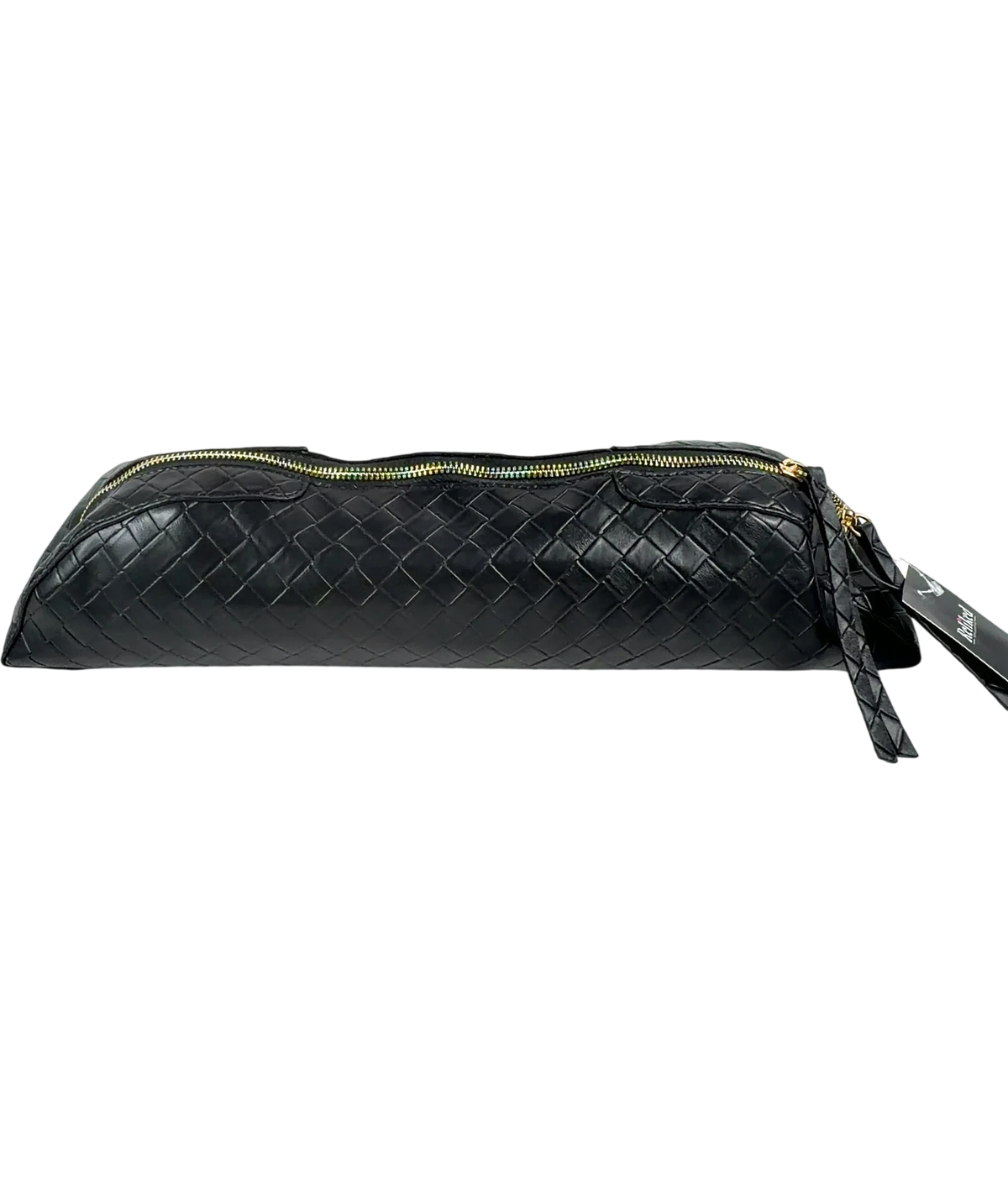 ASOS Pencil Case Elongated Clutch In Black Weave Handbag — Back