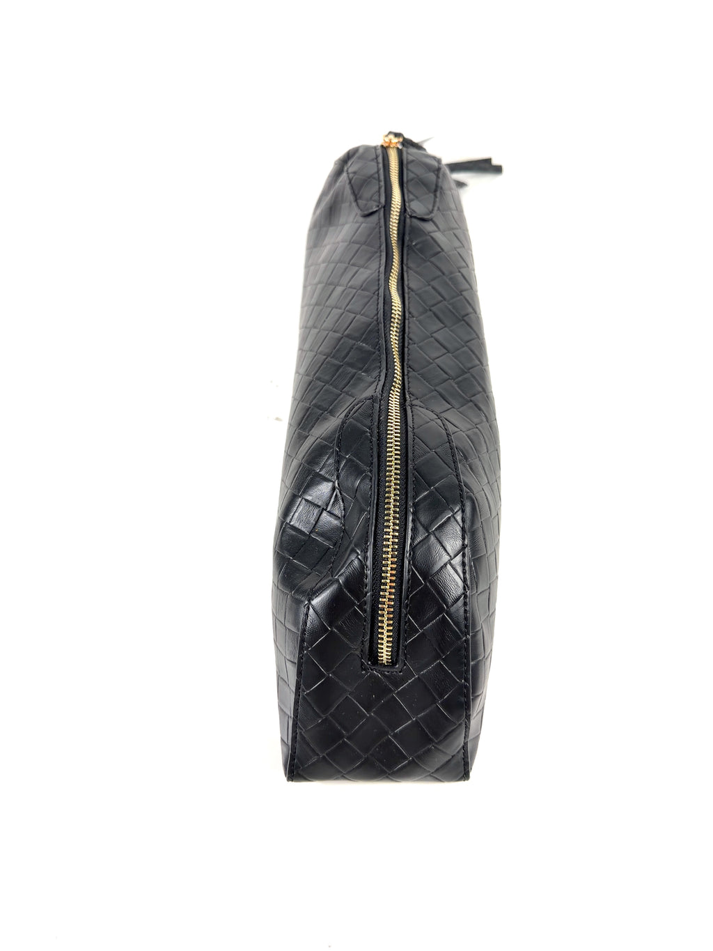 ASOS Black pencil case elongated clutch in black weave, size No Size — detail