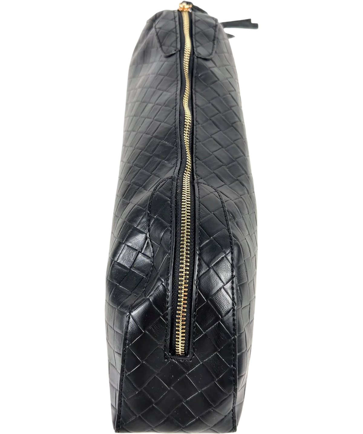 ASOS Pencil Case Elongated Clutch In Black Weave Handbag — Interior