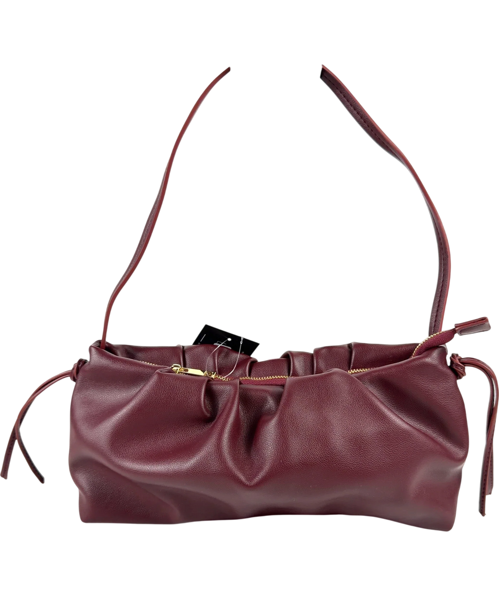 ASOS burgundy ruched shoulder bag, size No Size — back