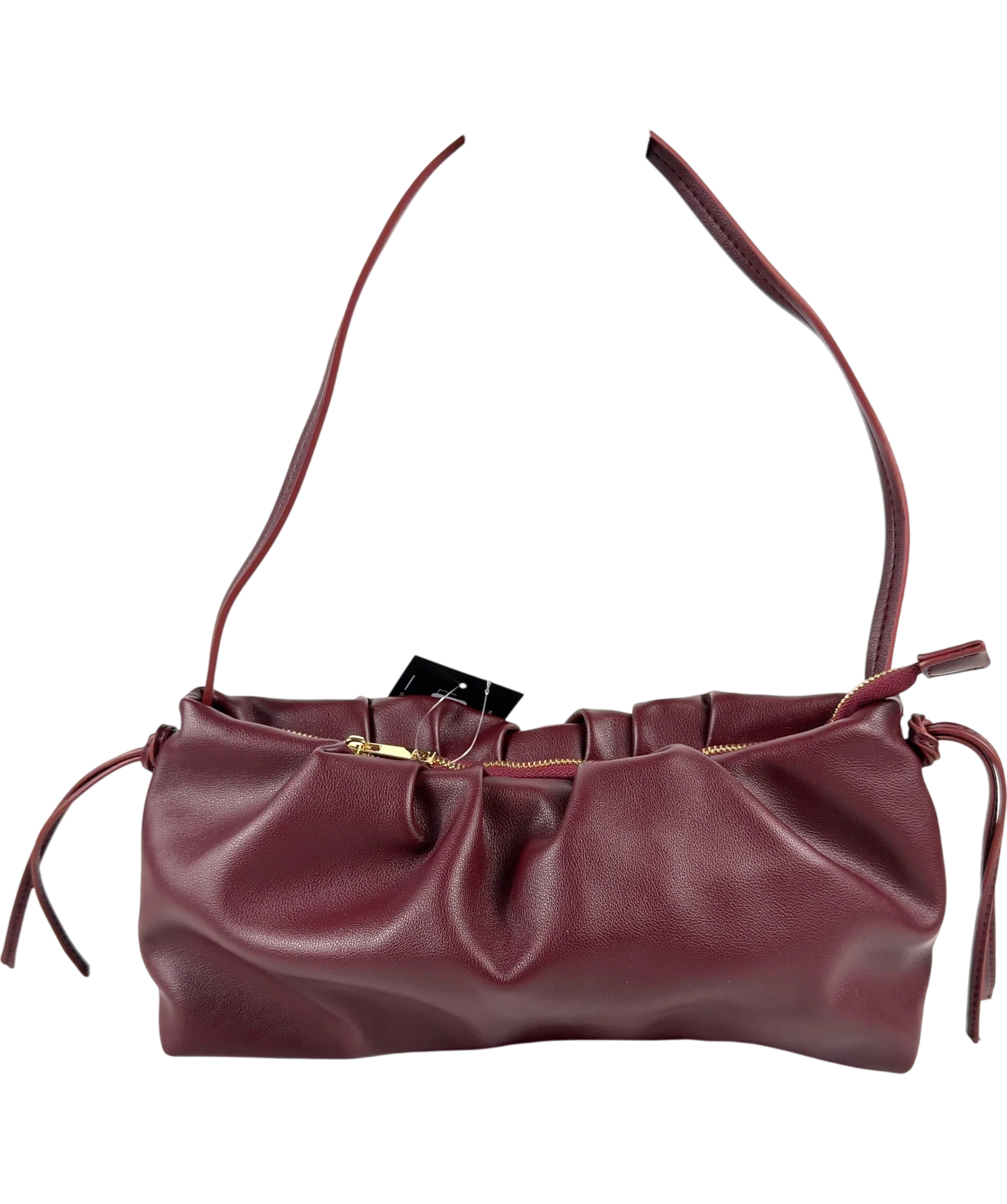 ASOS burgundy ruched shoulder bag, size No Size — back