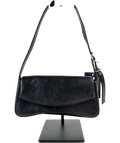 Lefties Black Flap Shoulder Bag — front