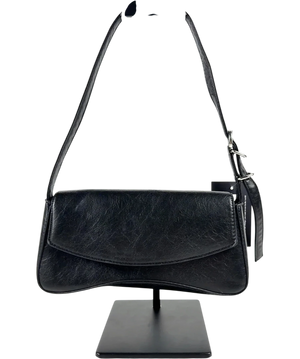 Lefties Flap Shoulder Bag Black