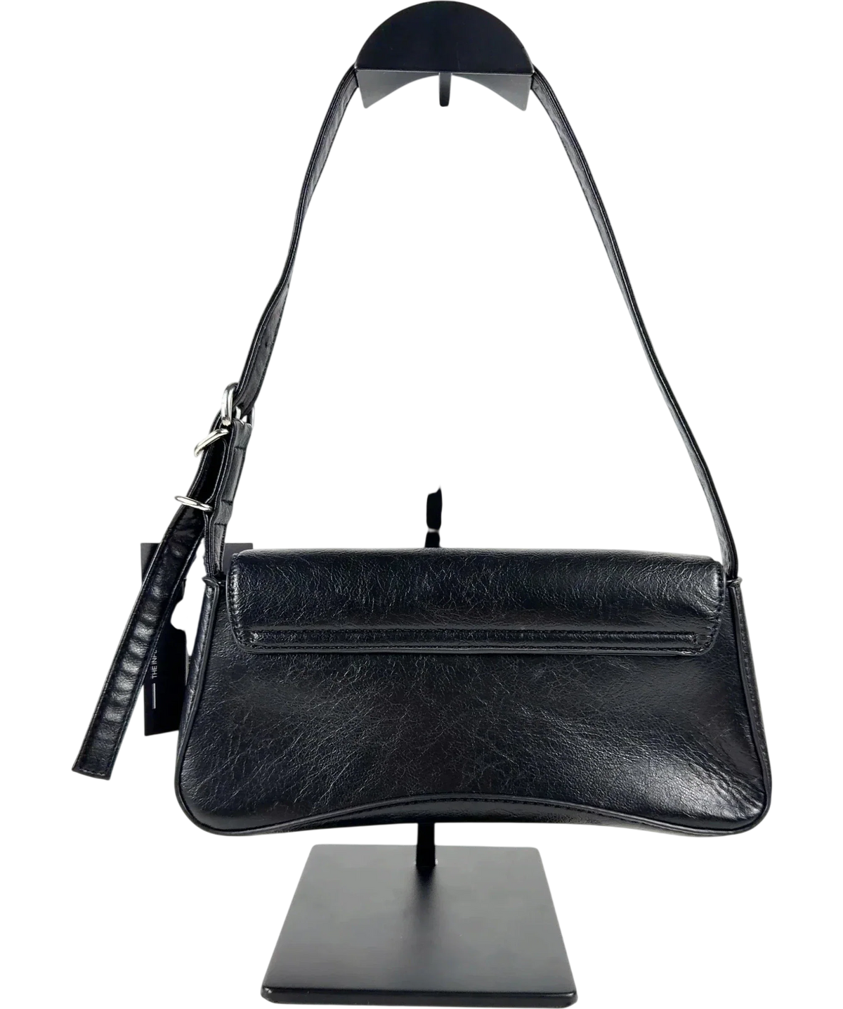 Lefties Black Flap Shoulder Bag — back