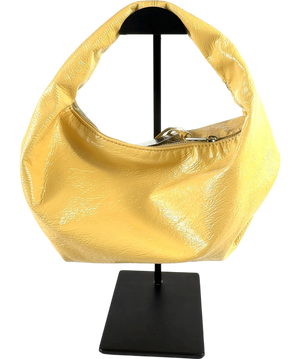 Zara Yellow Crinkled Slouchy Handbag One Size