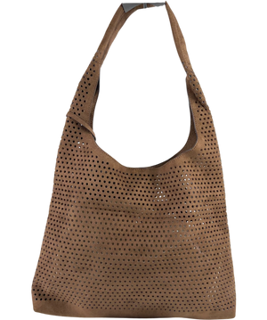 Lefties Brown Perforated Shoulder Bag