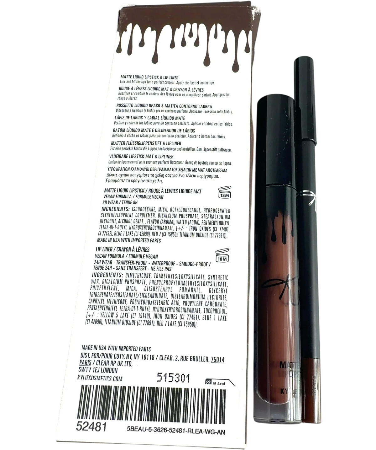 Kylie By Kylie Jenner true brown Kylie Cosmetics King Kylie Matte Lip Kit 3.0ml & 1.1g, size 3ml — back