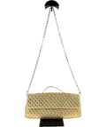 ZARA gold Braided Clutch Bag — front