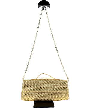 Zara Braided Clutch Bag Metallic