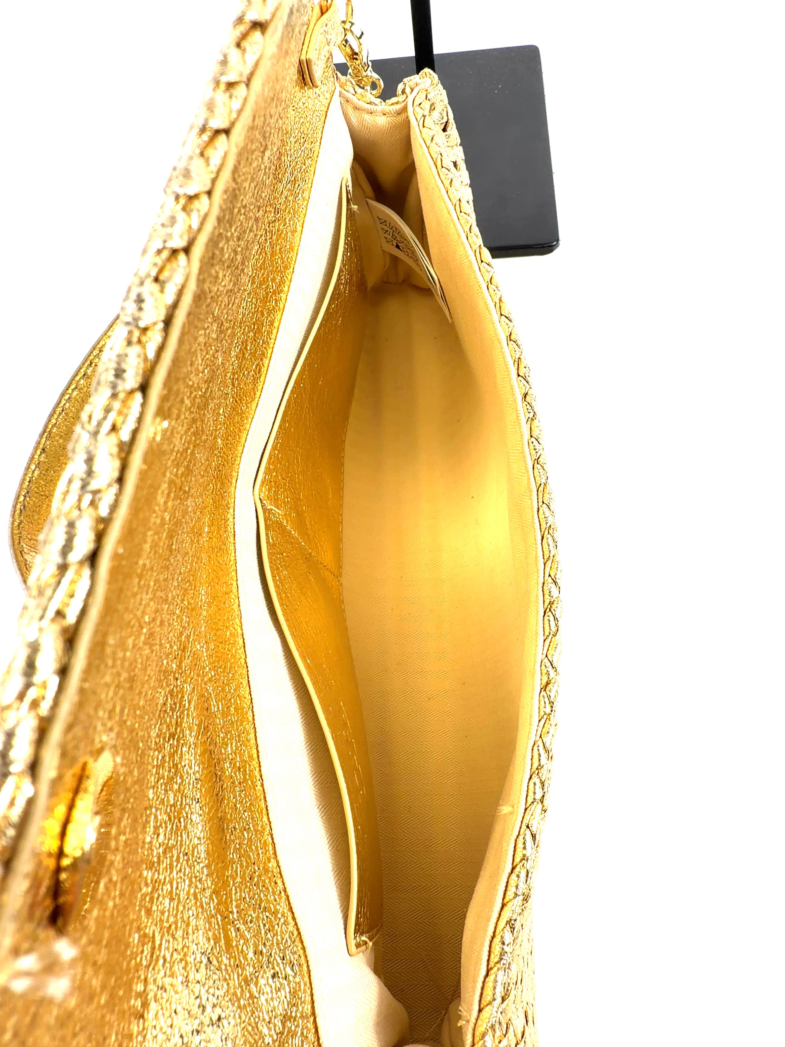 ZARA gold Braided Clutch Bag — detail