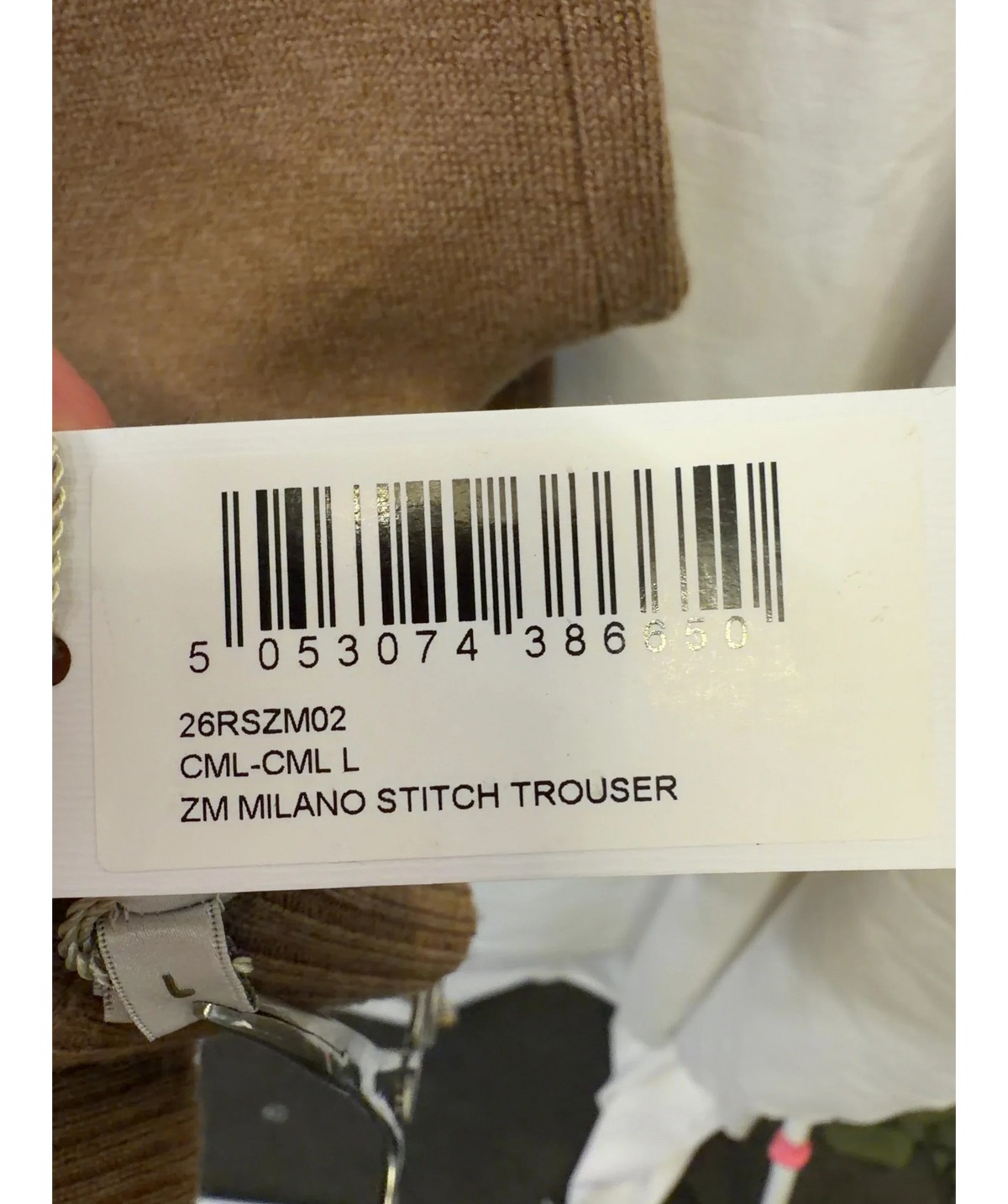Heidi Klein camel Zermatt Milano Stitch Trousers, size UK L — label