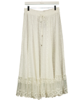 Janse White white cotton floral lace maxi skirt, size UK L — front