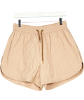 Varley Beige Catrine Quilted Shorts, size UK M — front