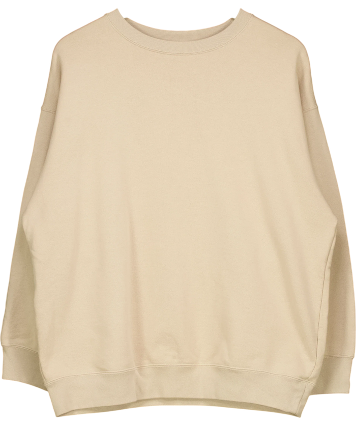 Uniqlo Beige Ribbed Sweatshirt UK XL