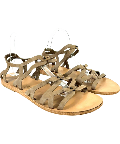 Ancient Greek Sandals Beige Colour, size UK 8 EU 41 👠 — front