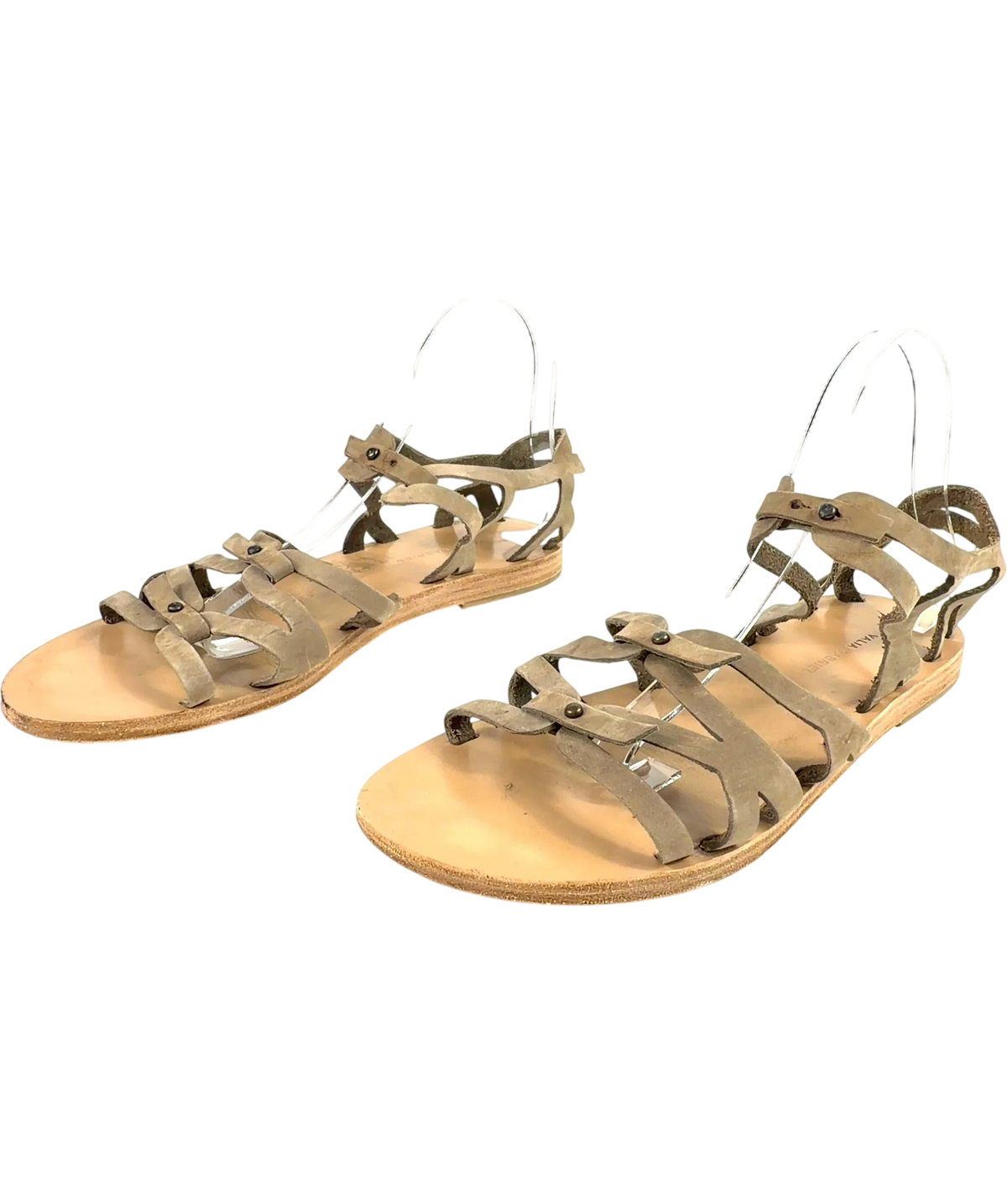 Ancient Greek Sandals Beige Strappy Flat Sandal UK 7.5 — Side (both)