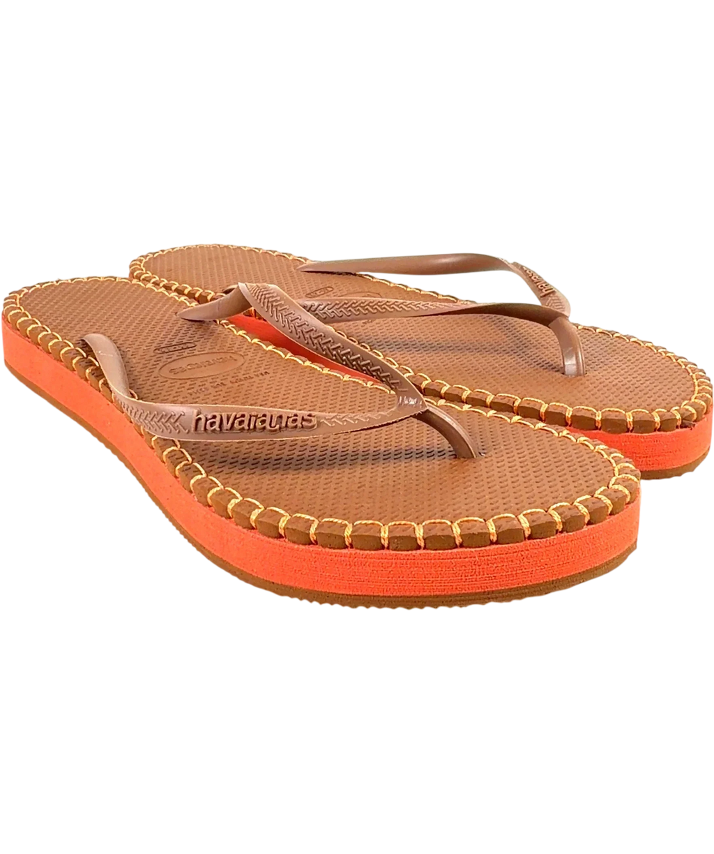 Havaianas Orange Slim Flatform Loop, size UK 8 EU 41 👠 — front