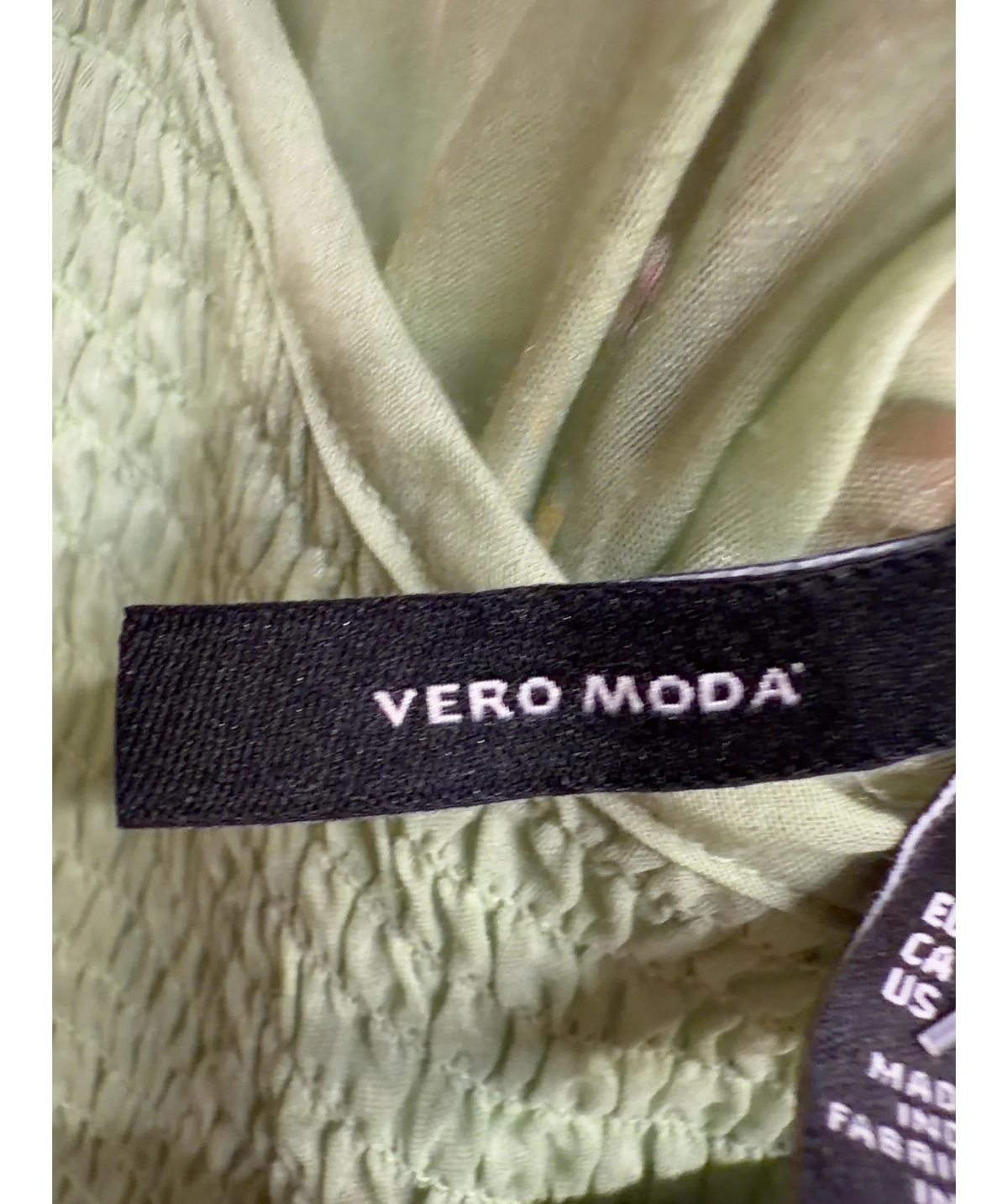Vero Moda Green VMLESLEY BEACH DRESS, size UK XXS — detail