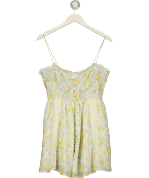 ASOS White Floral Lace Trim Mini Dress UK 10