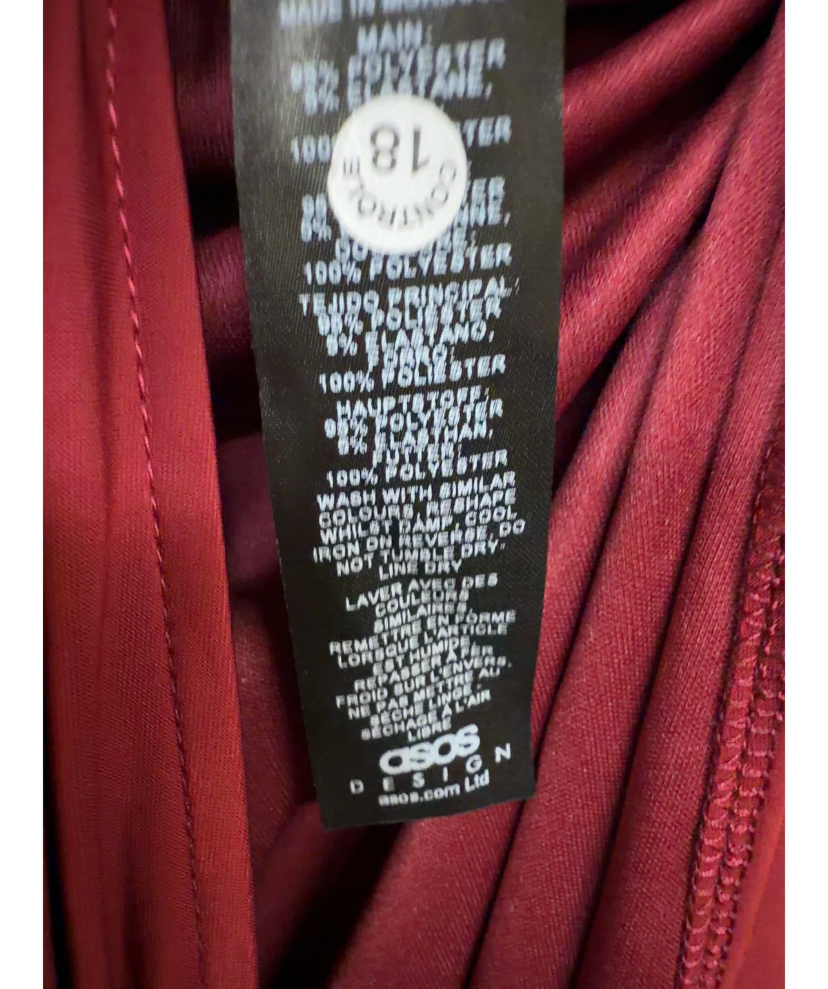 ASOS Red Colour, size UK 8 — label